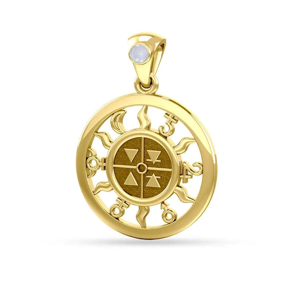 Alchemy Elemental Universe Talisman Solid Gold Pendant GTP3562