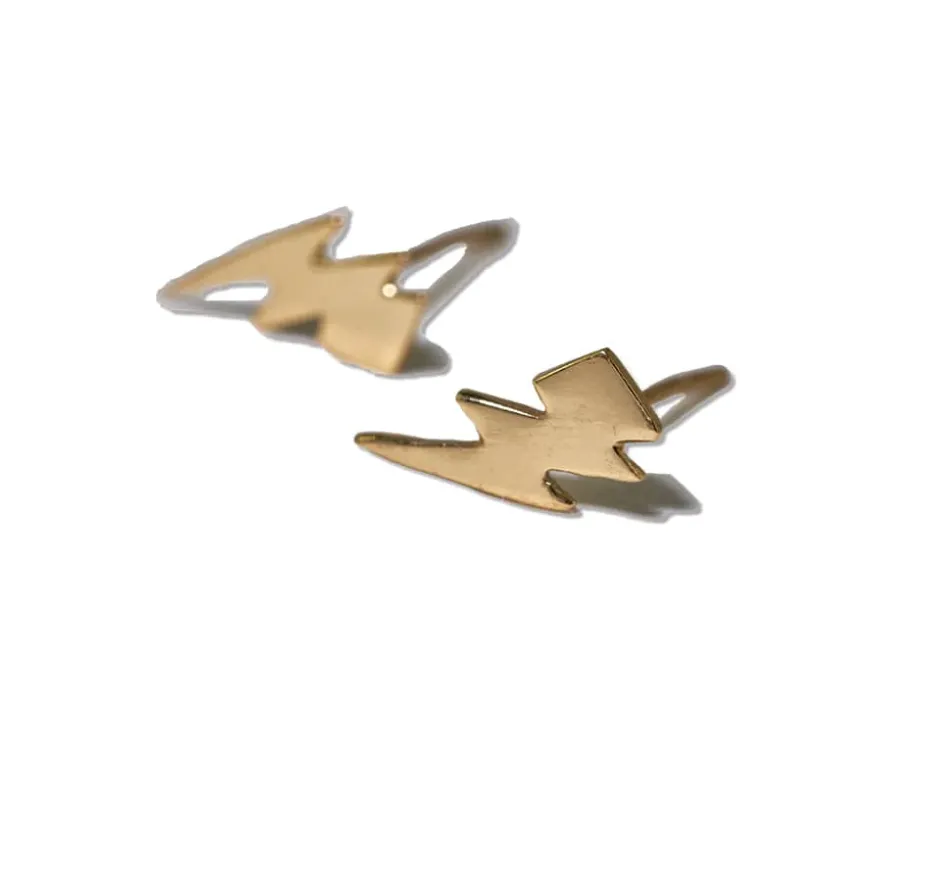 Alice Lightning Post Earrings Brass