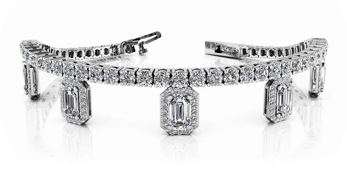 Alluring Nights Diamond Charm Diamond Bracelet with 4.75 ct.(finished) 5x3mm, 1mm, 2.4mm