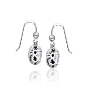 & Coffee Bean Silver Earrings TE609