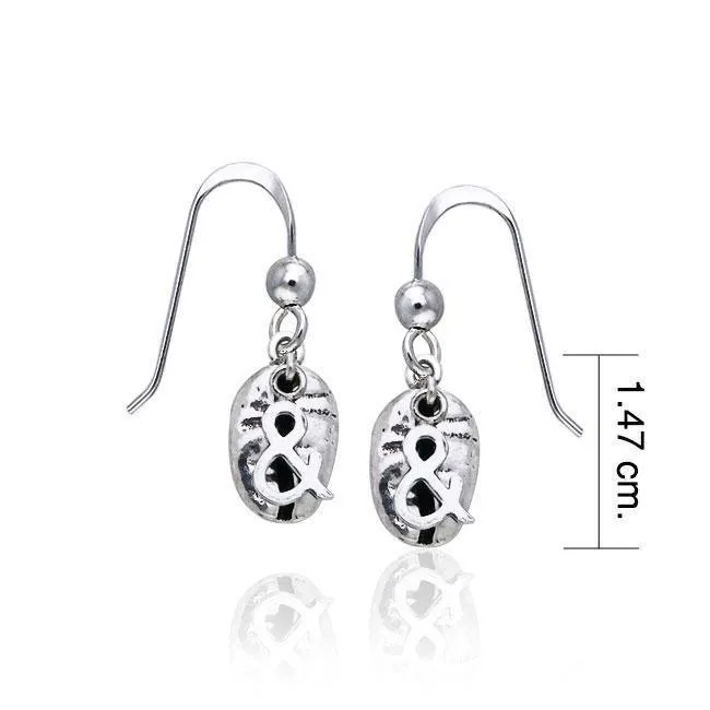 & Coffee Bean Silver Earrings TE609