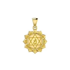 Anahata Heart Chakra 14K Solid Gold Pendant GPD5628