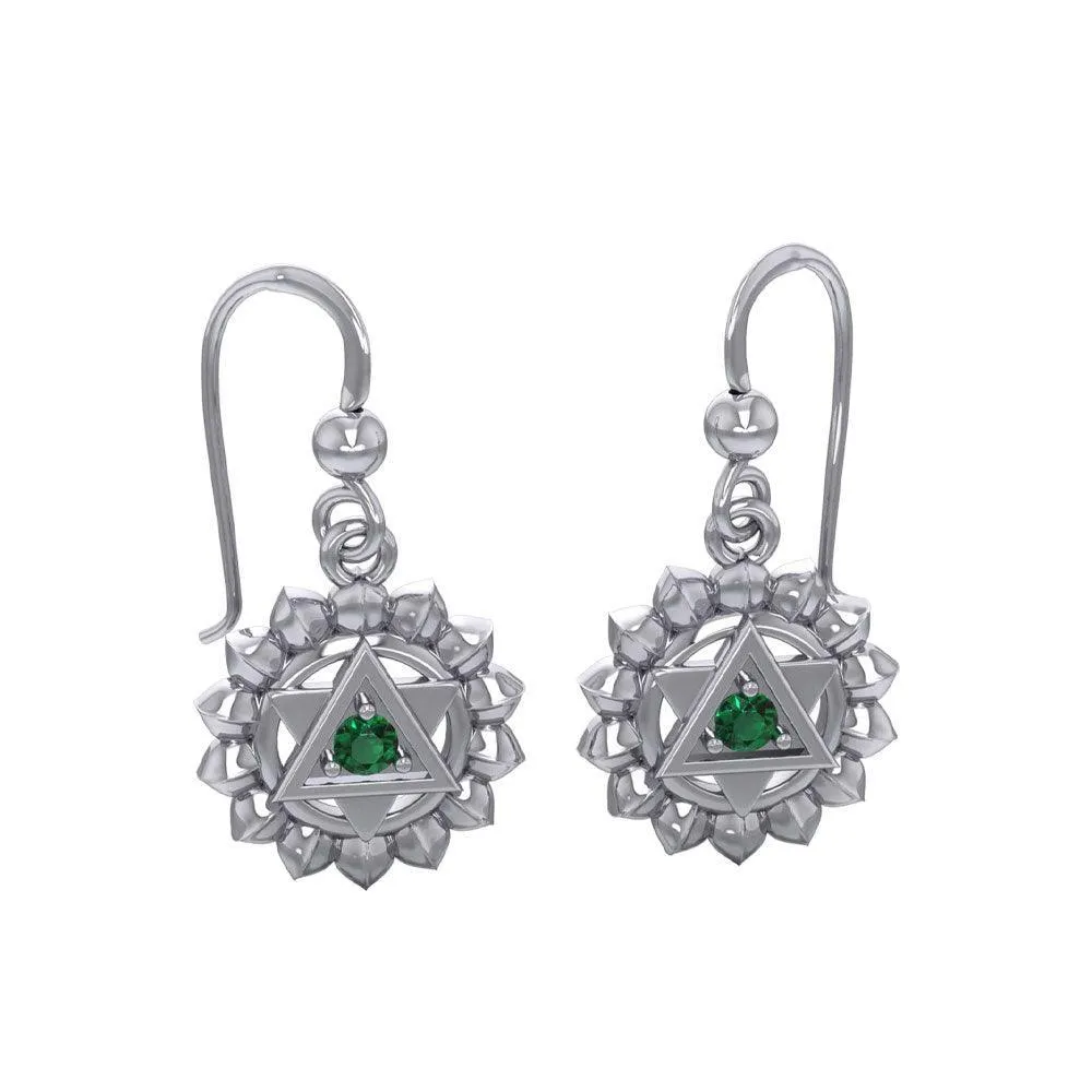 Anahata Heart Chakra Sterling Silver Earrings TER2047