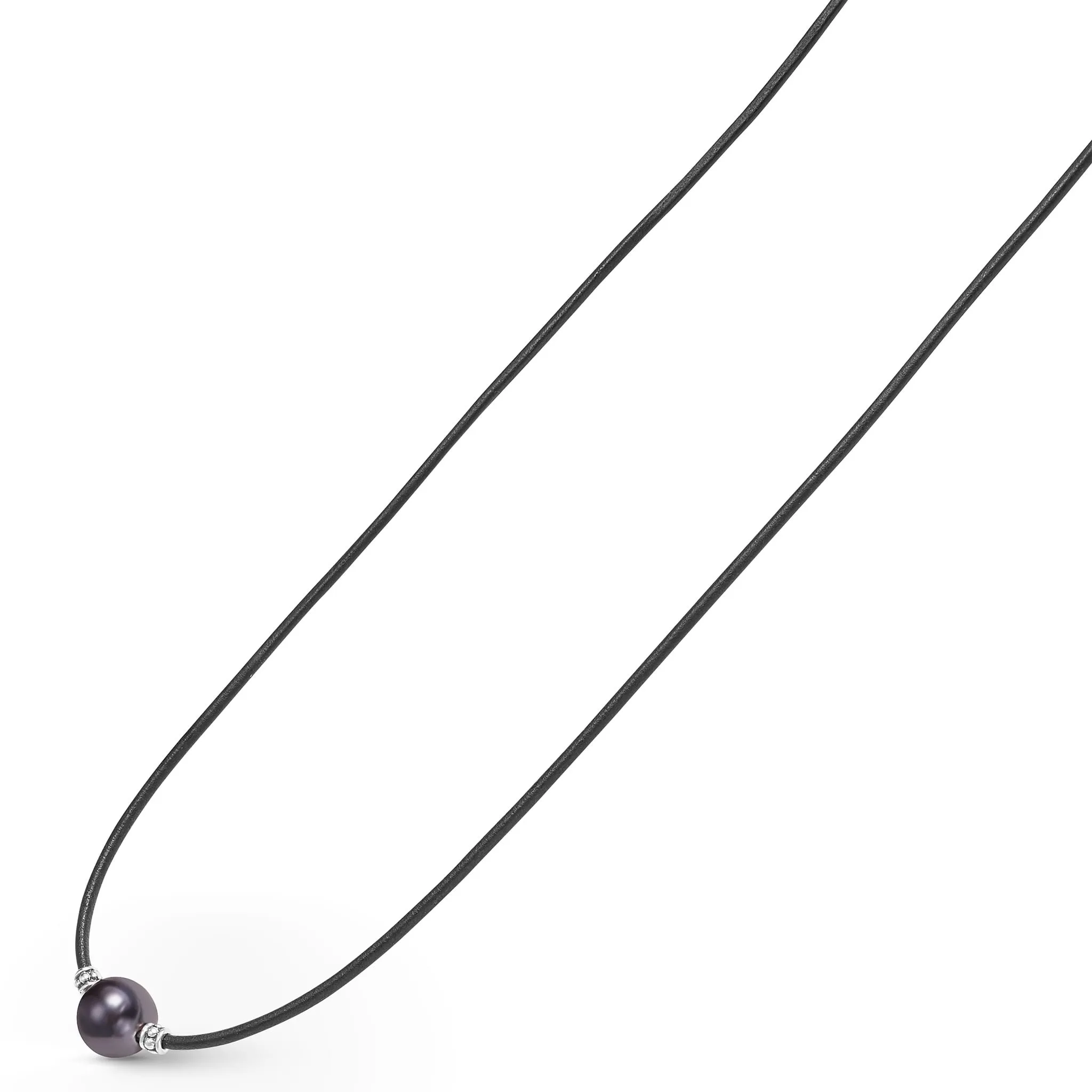 Anthem Single Tahitian Black Pearl Necklace