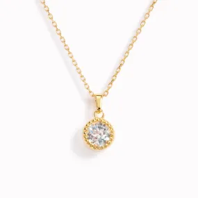 April Birthstone Necklace - White Topaz