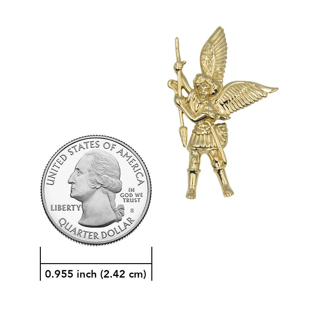 Archangel Michael Yellow Gold Pendant GPD3073