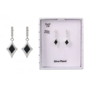 Art deco mother of pearl noir earrings