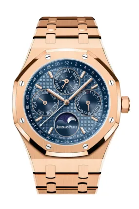 Audemars Piguet Royal Oak 41 Blue Dial 18K Rose Gold Men's Watch 26574OR.OO.1220OR.03