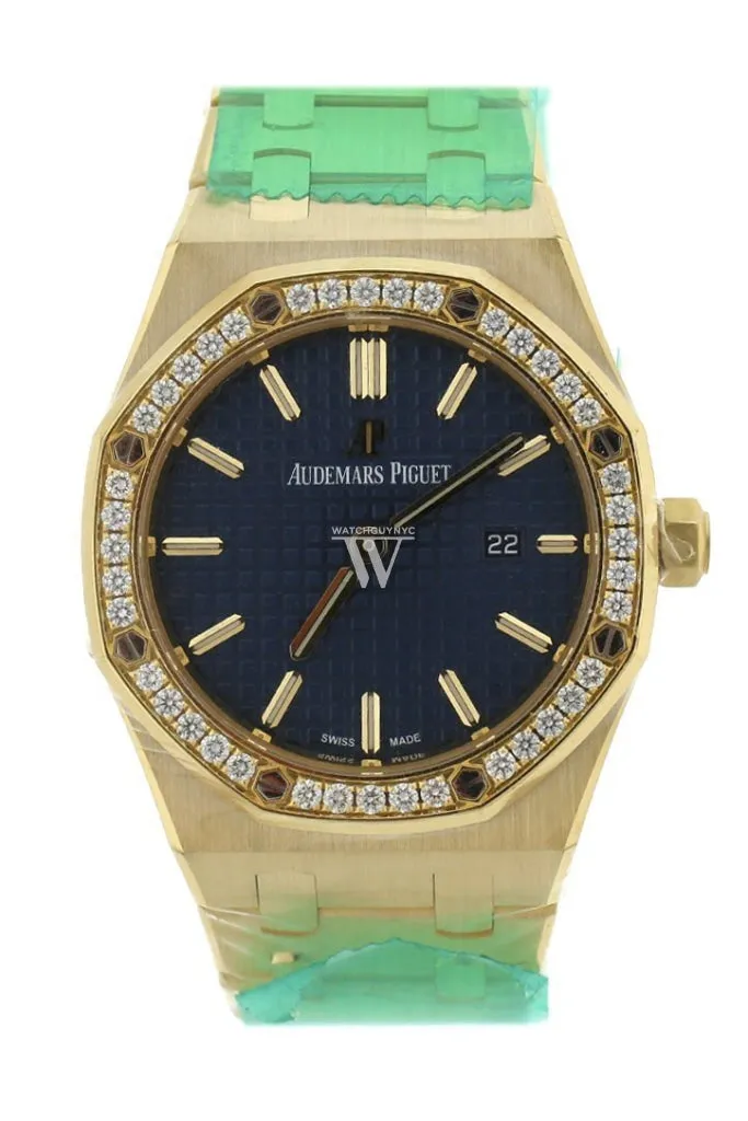 AUDEMARS PIGUET Royal Oak Blue Dial Ladies 18 Carat Yellow Gold Watch 67651BA.ZZ.1261BA.02