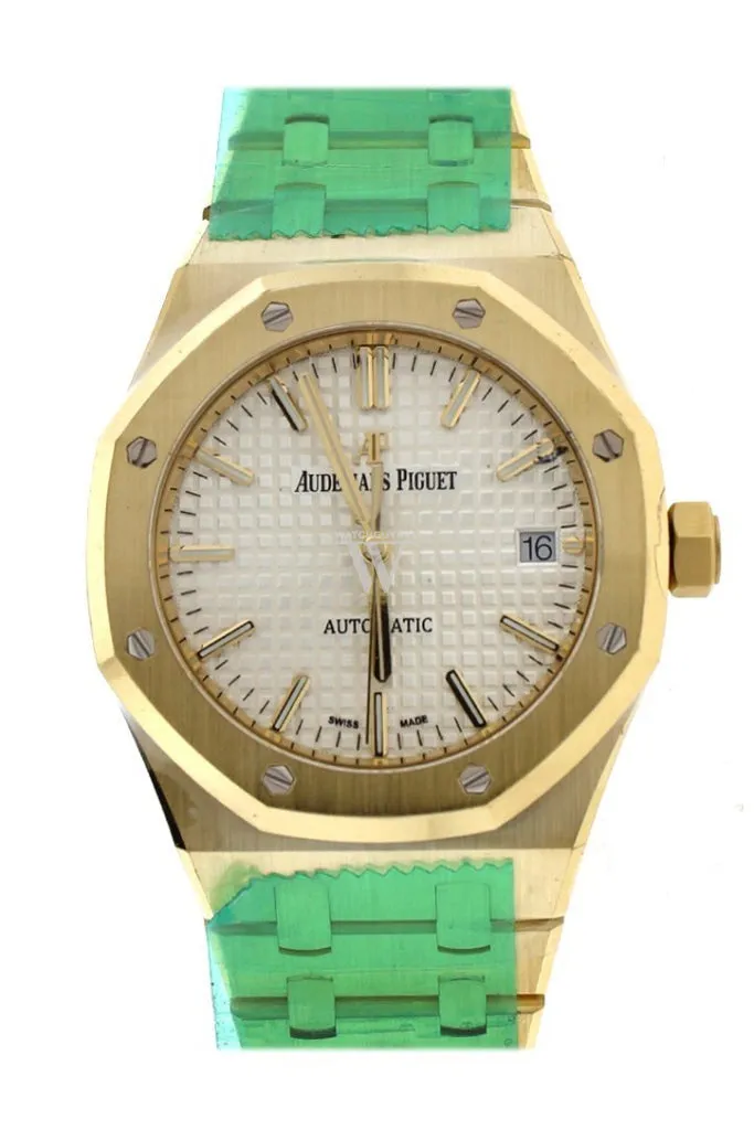 AUDEMARS PIGUET Royal Oak Silver Dial Automatic 18 Carat Yellow Gold Ladies Watch 15450BA.OO.1256BA.01