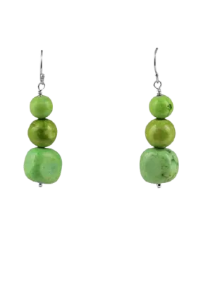 Barse Lime Green Howlite Beaded Earring