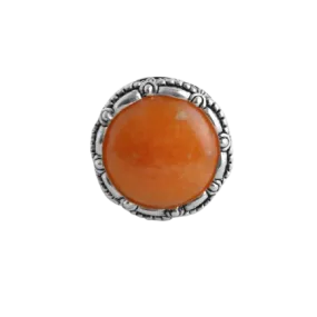 Barse Orange Jade Round Ring