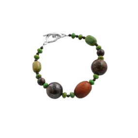 Barse Wood and Natural Stone Bracelet