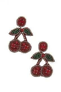 Beaded Cherry Earrings