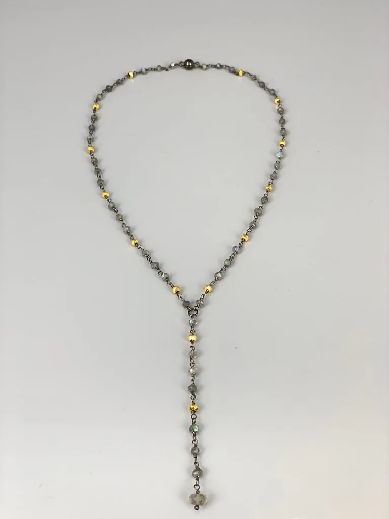 BEADED LARIAT NECKLACE