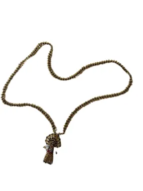 Beaded Native American Pendant Necklace circa 1960s