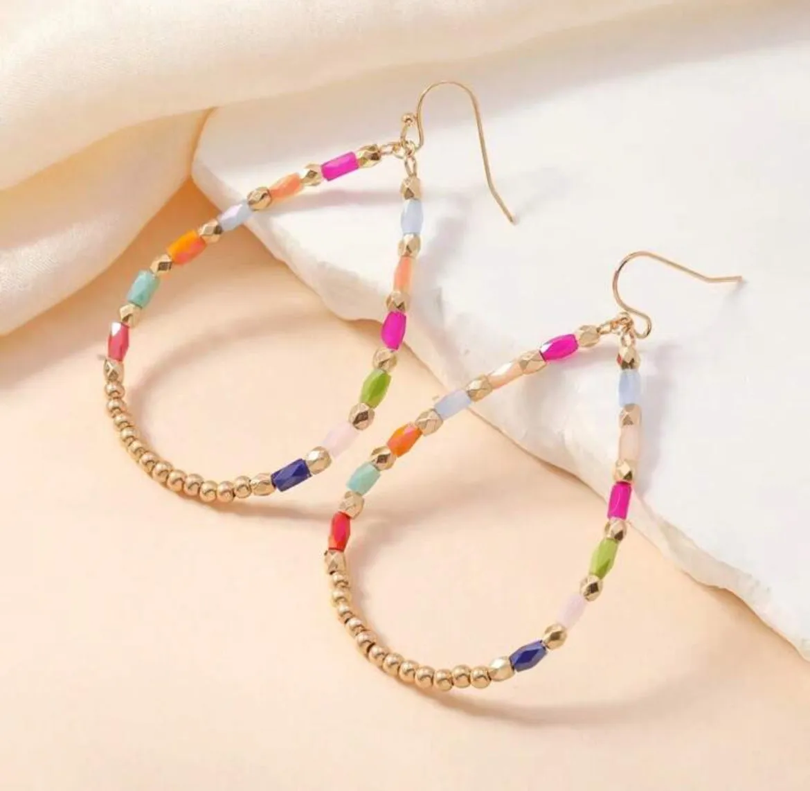 Beautiful Multicolor Teardrop Earrings