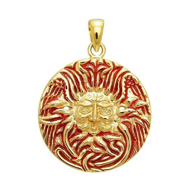 Belenos Celtic Sun God Gold Vermiel Pendant VPD1581