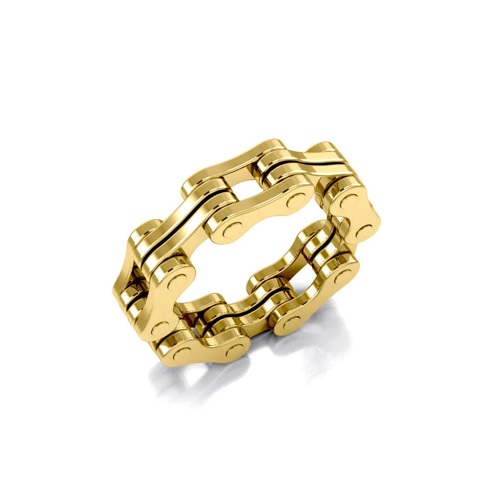 Bike Chain 14 Karat Solid Gold Ring GTR183