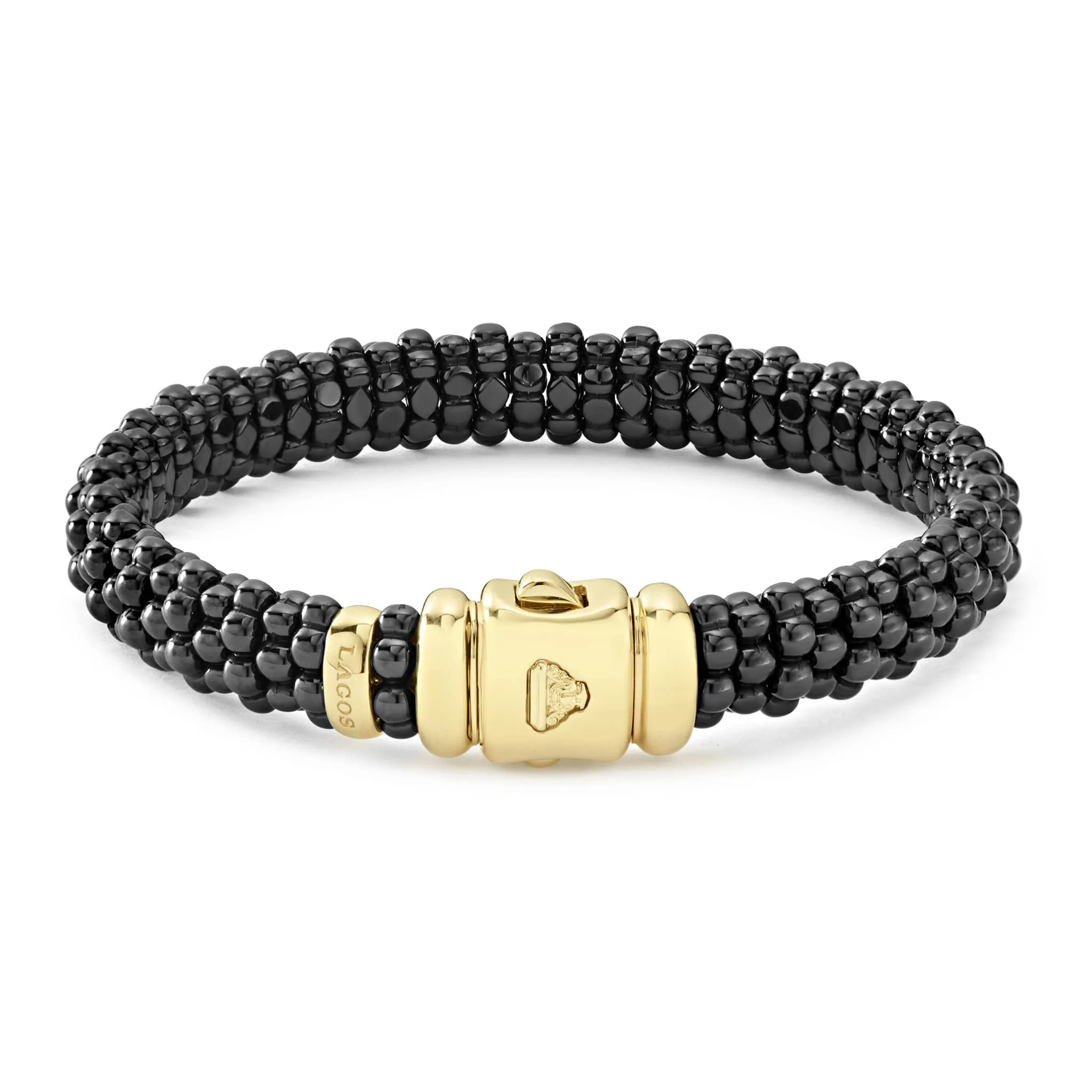 Black Caviar 18K Gold Black Ceramic Beaded Bracelet