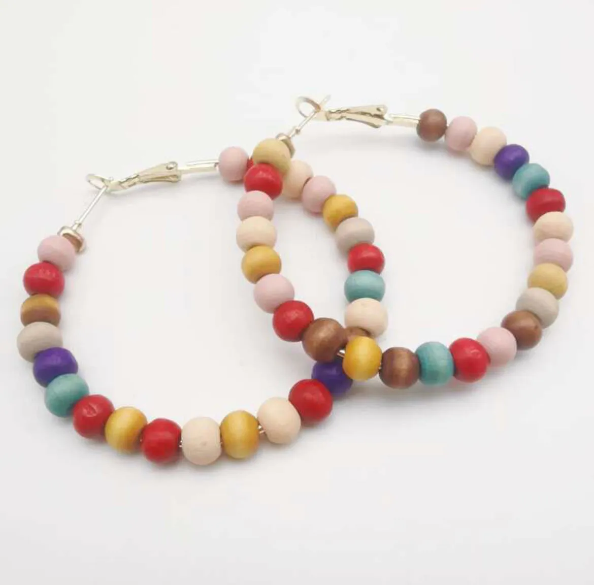 Boho Beaded Hoop Earrings