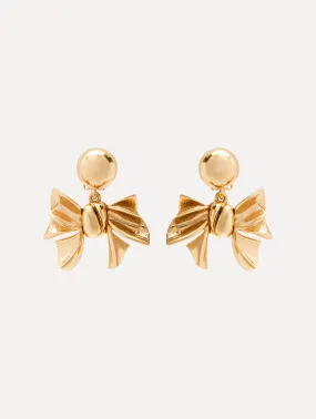 Bow Drop Clip-On Earrings