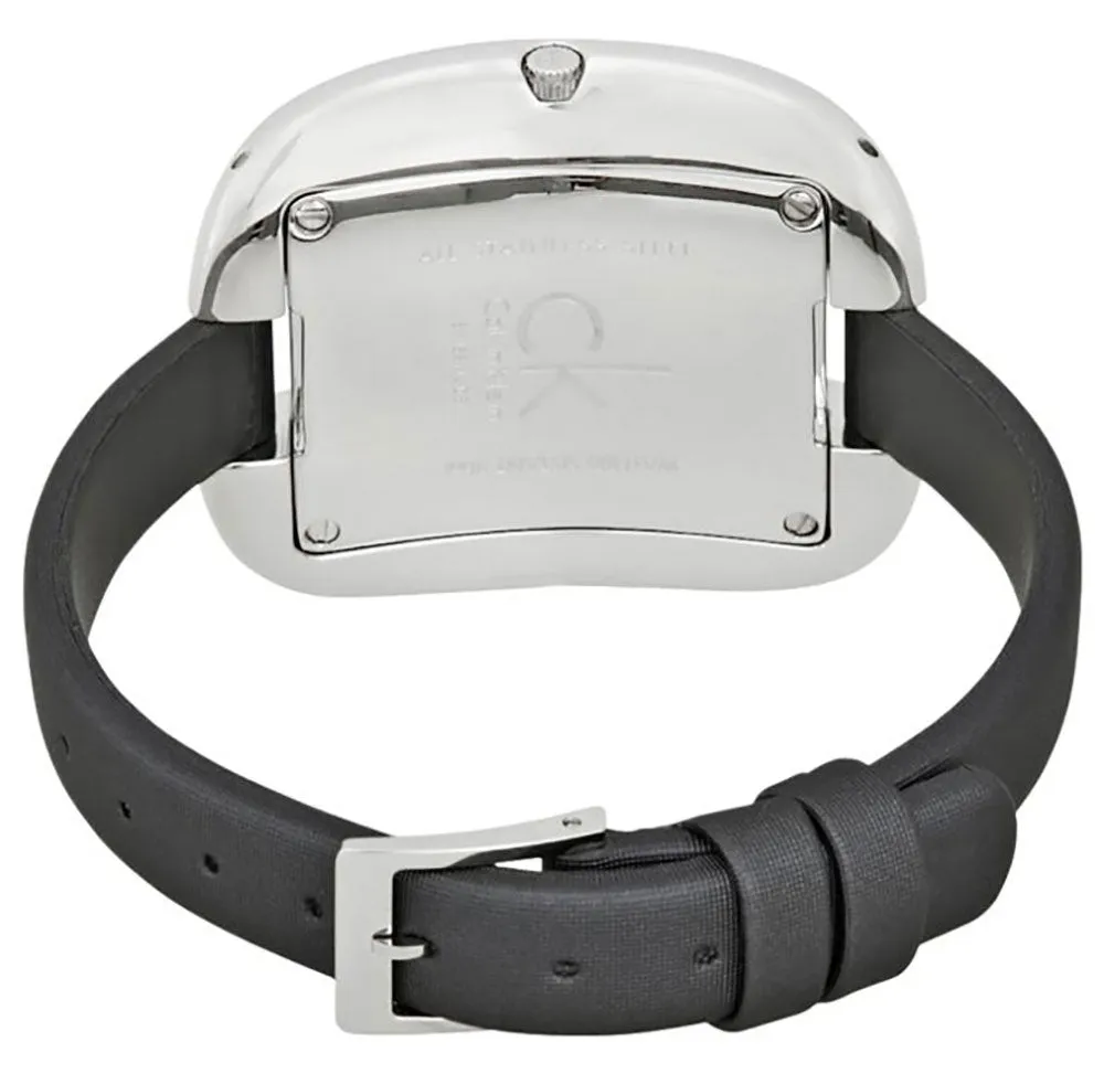 Calvin Klein Treasure Gray Cloth Leather Band Silver Dial Quartz Womens Watch K2E23626