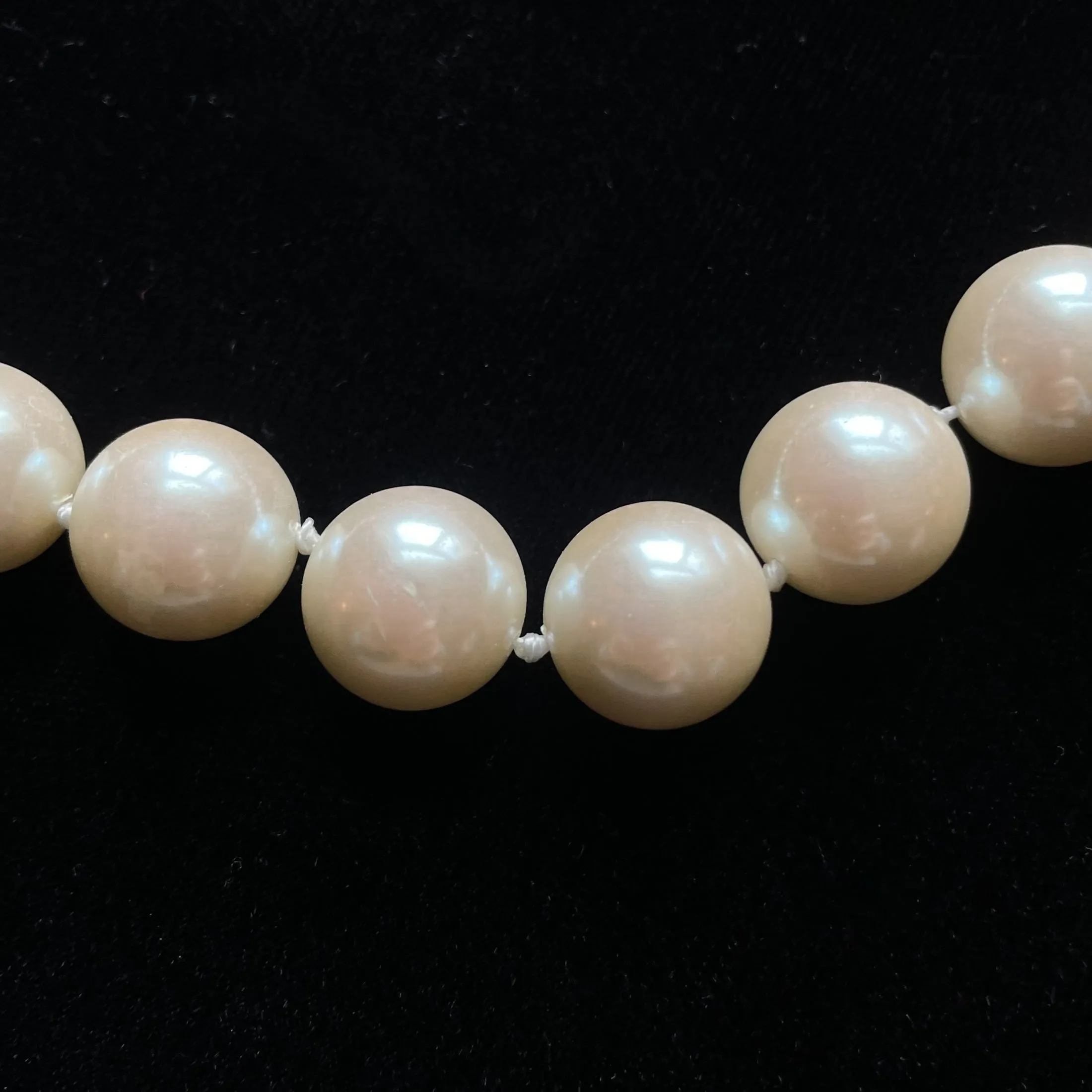 Carolee Vintage 90s Large Faux Pearls Choker Necklace, 16mm Faux Pearls 18"L