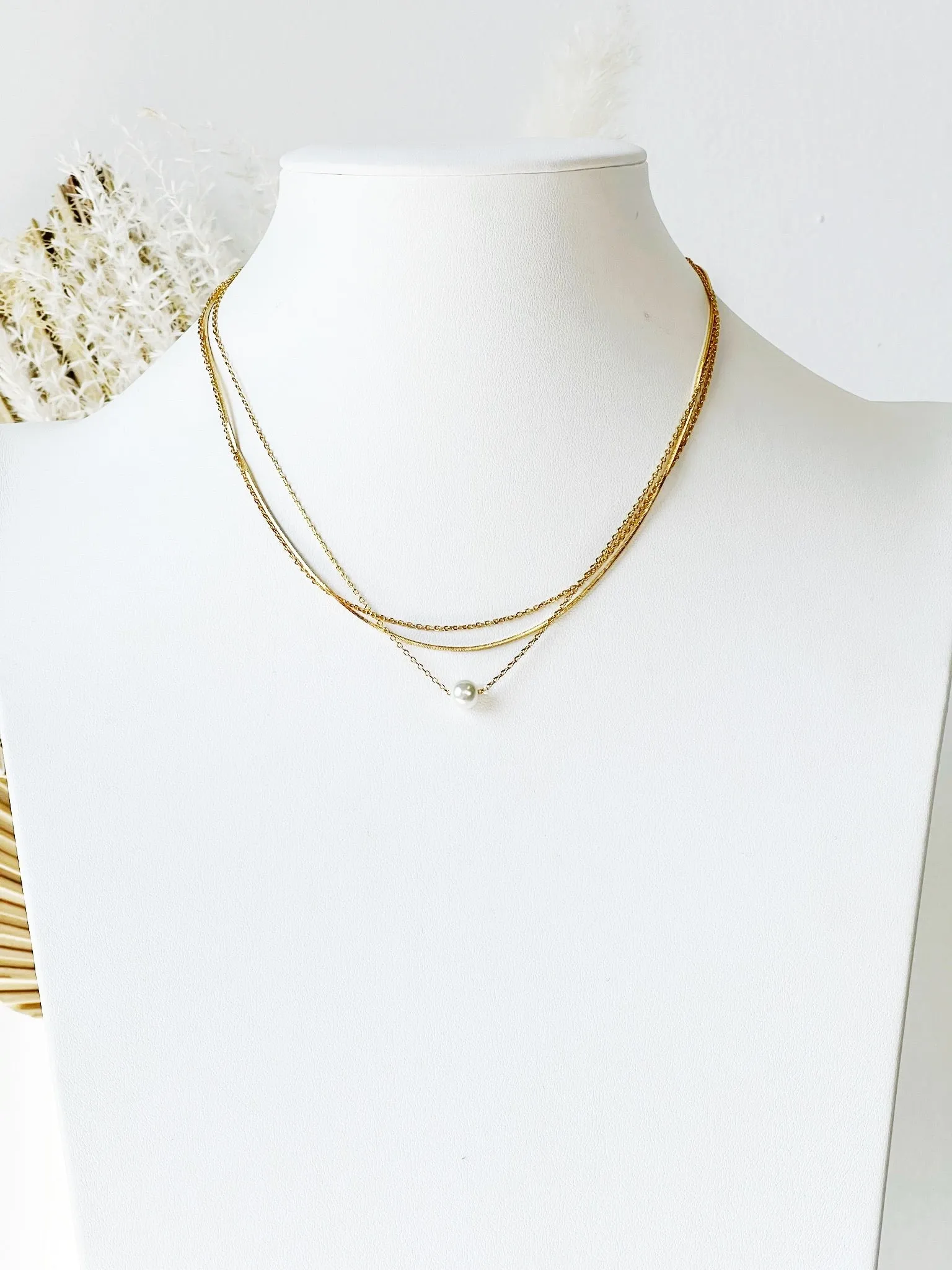 Caroline Layered Pearl Necklace