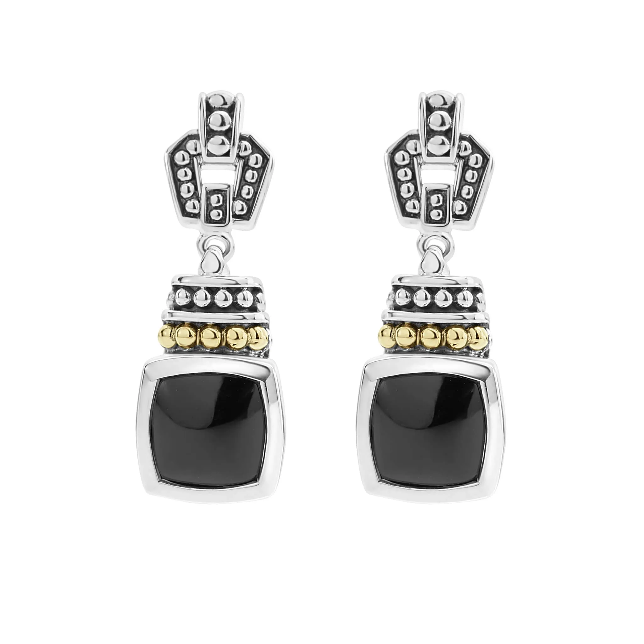 Caviar Color Onyx Drop Earrings