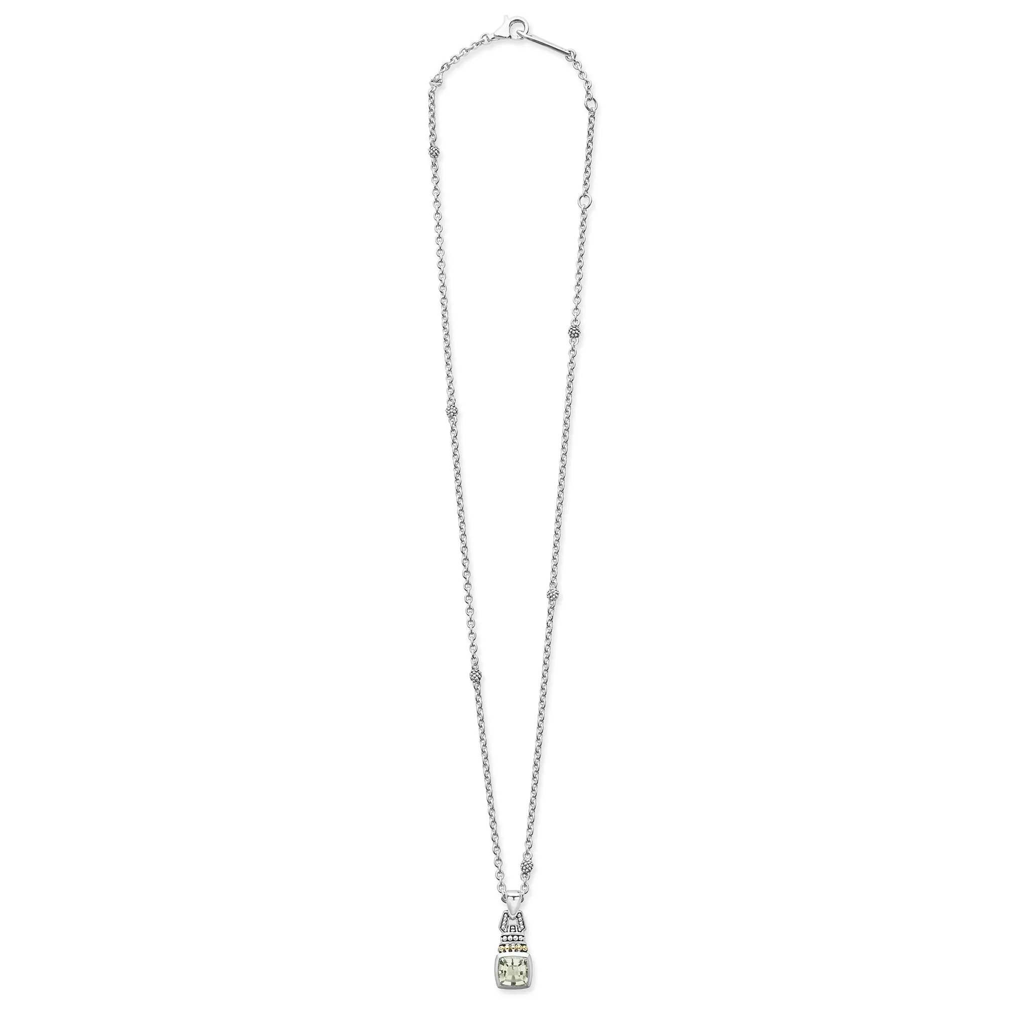 Caviar Color Prasiolite Pendant Necklace