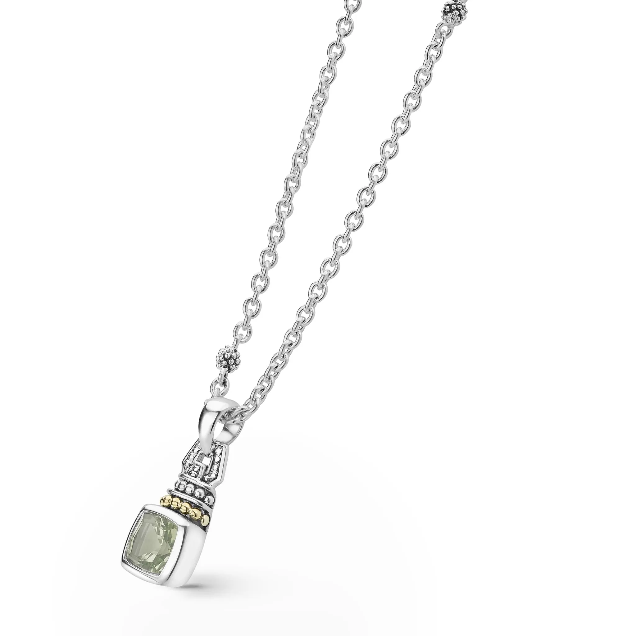 Caviar Color Prasiolite Pendant Necklace