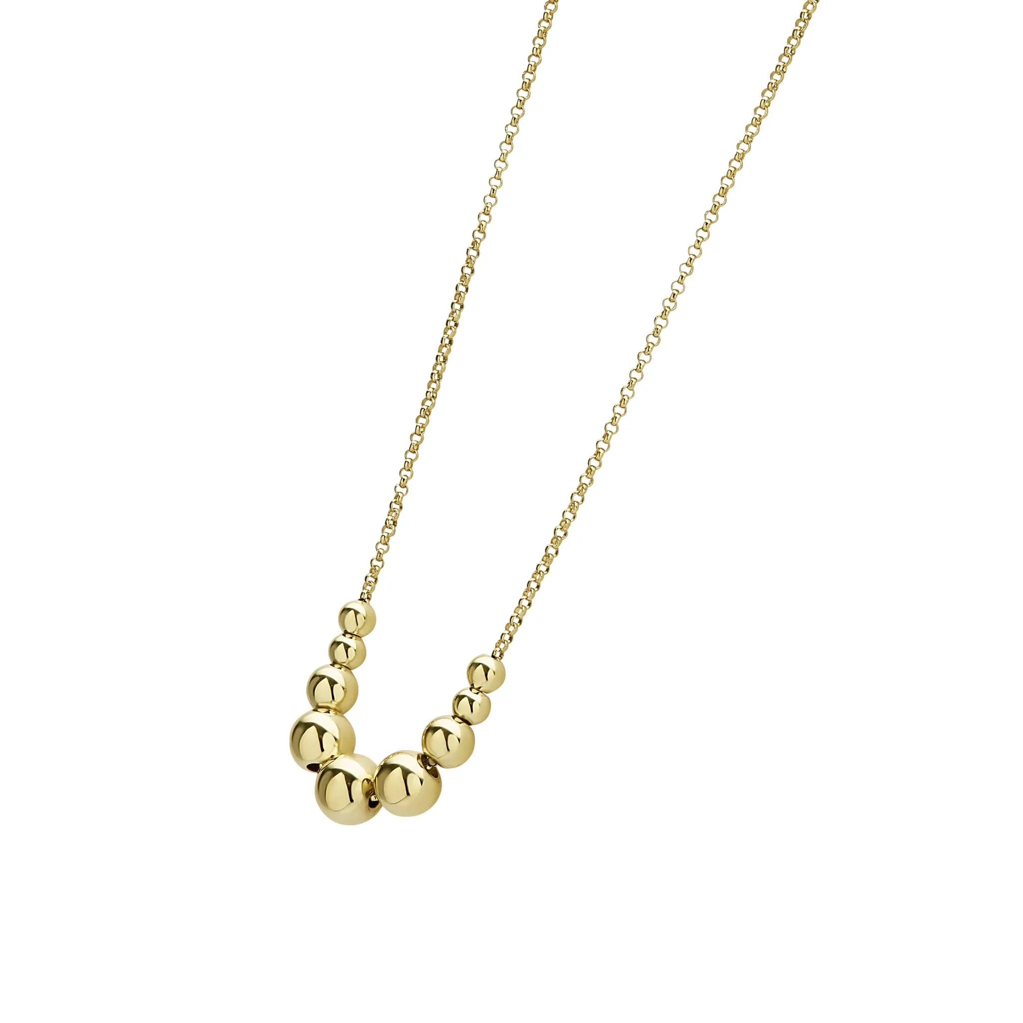 Caviar Gold 18K Gold Graduated Bead Necklace