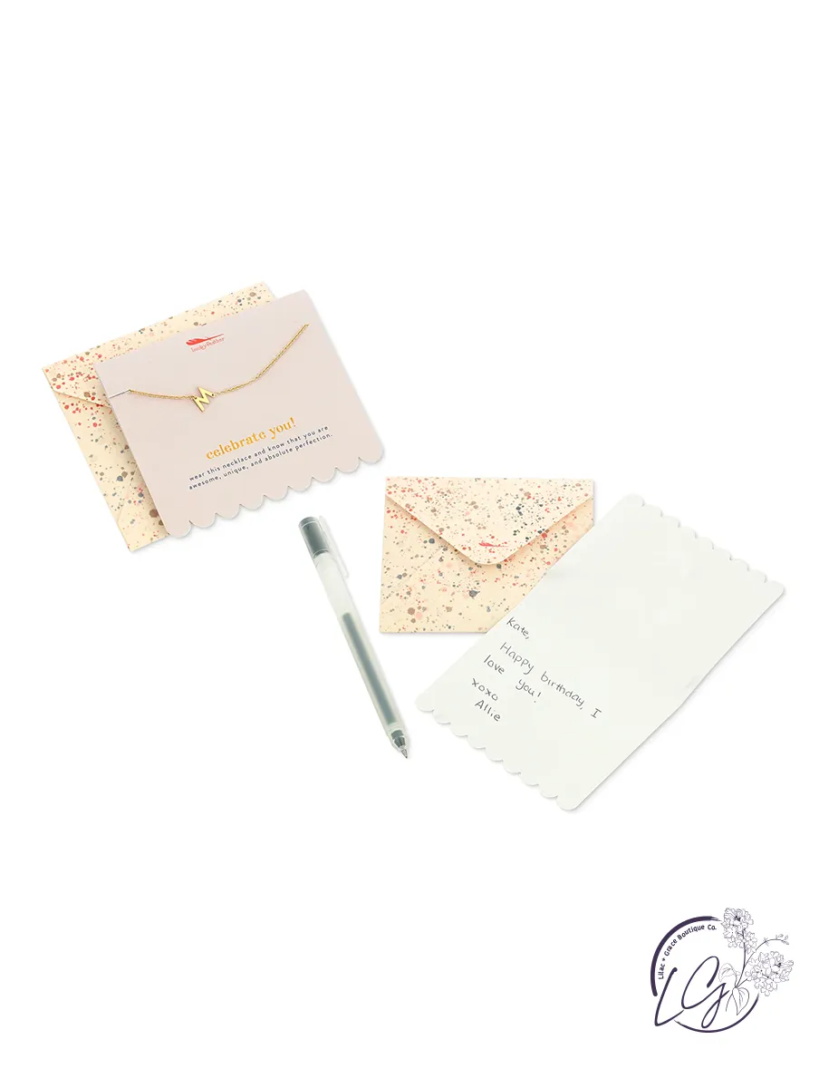 Celebrate You! Initial Necklace & Envelope