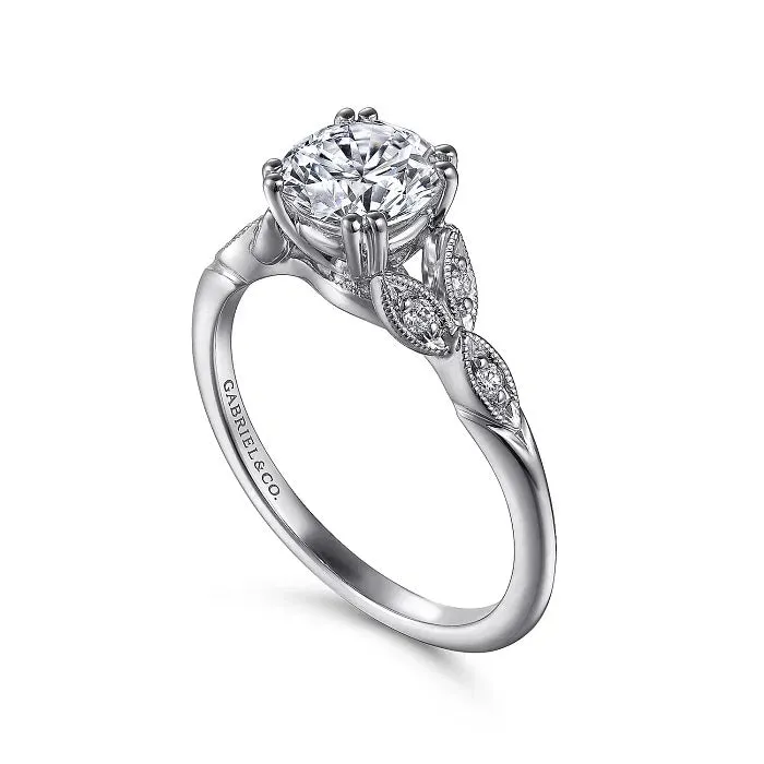 Celia - 14K White Gold Round Diamond Engagement Ring