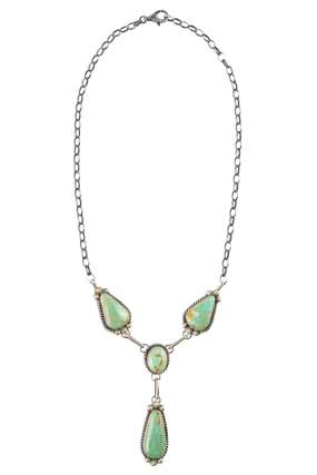 Cerrillos Turquoise & Silver Drop Necklace