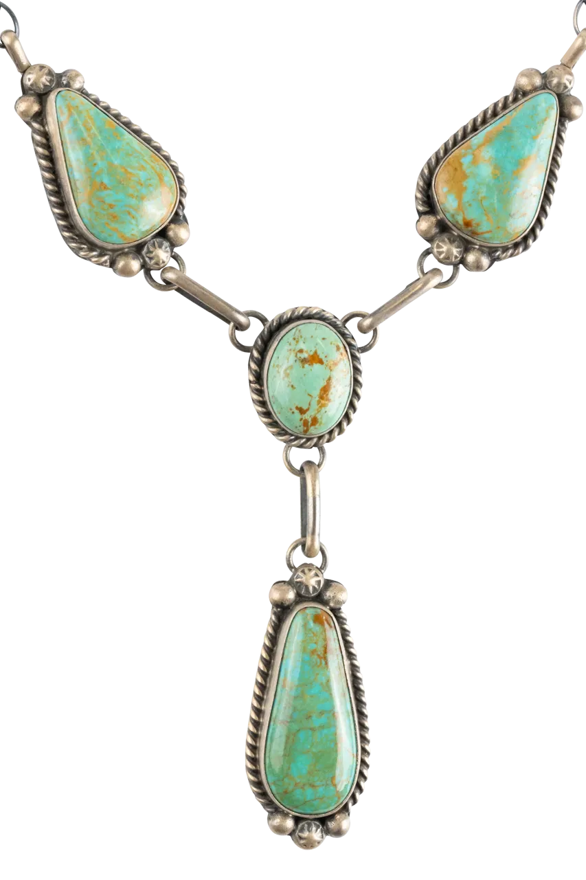 Cerrillos Turquoise & Silver Drop Necklace