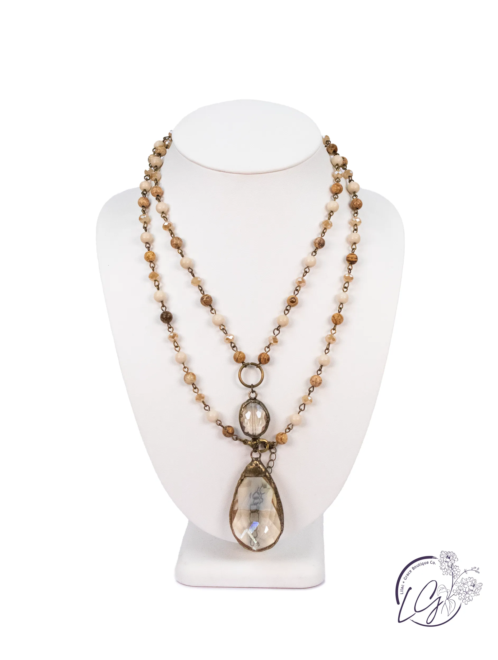 Chandelier Crystal Teardrop Necklace