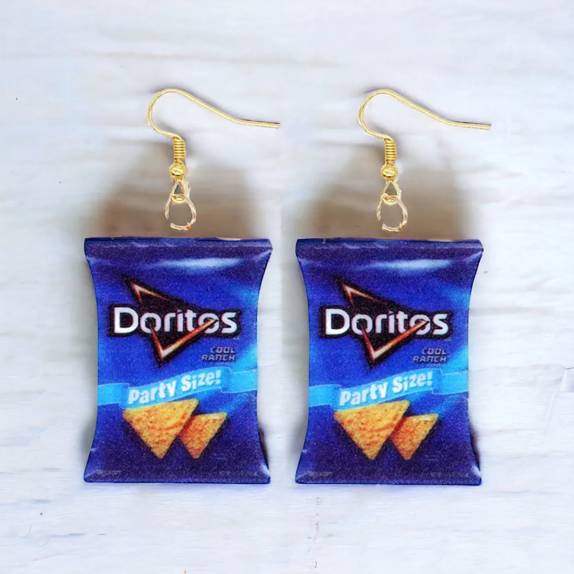 Chips Earrings - Chip Bag Earrings, Potato Chip Earrings, Handmade Earrings, Snack Food, Food Earrings