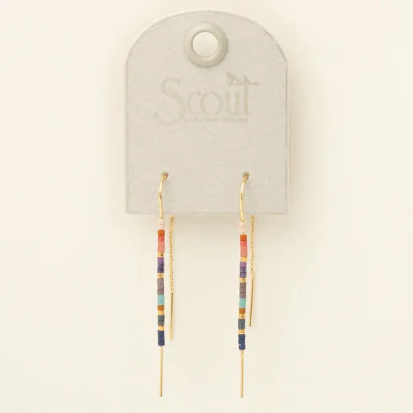 Chromacolor Miyuki Thread Earring - Dark Multi/Gold