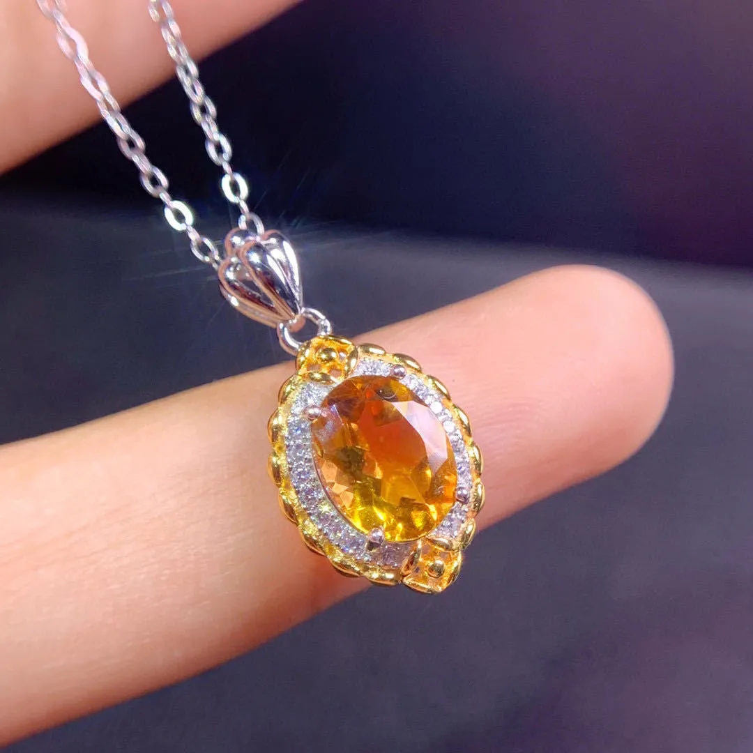 Citrine Inlaid Rings Pendants Earrings