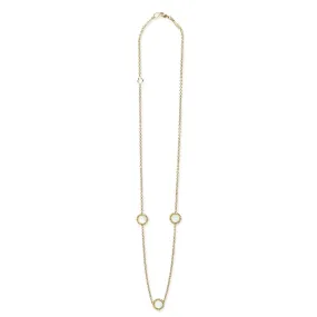 Covet Three Station Round Mother of Pearl Necklace