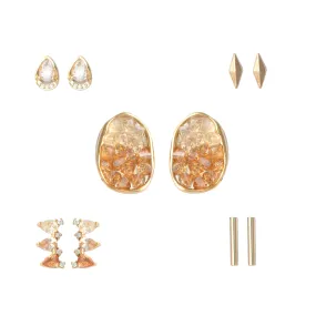 Crystal Peach Ombre Stud Earring Set