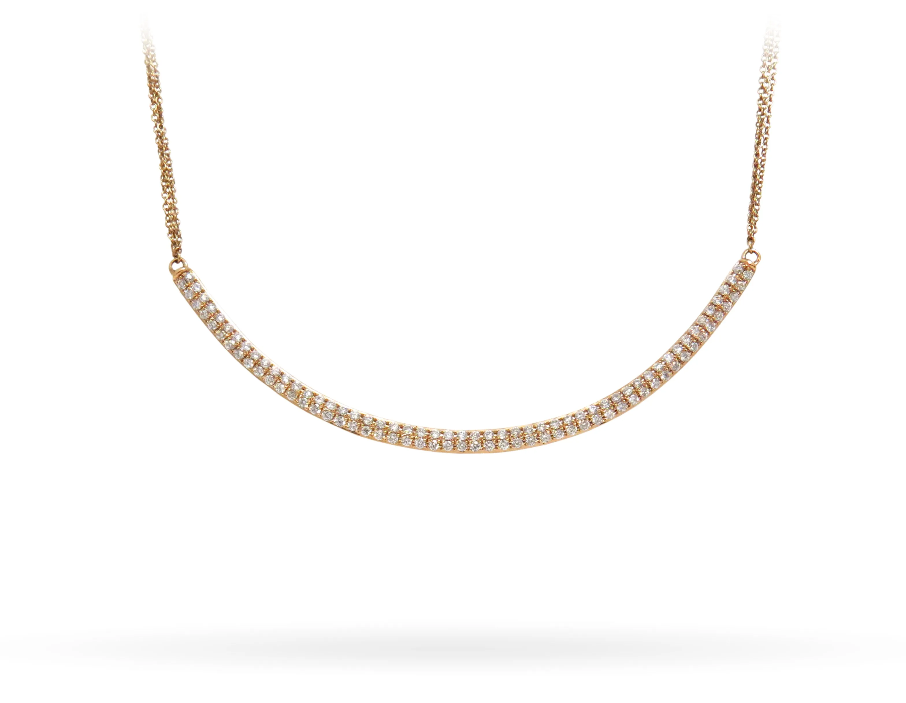 Curved Bar Diamond Necklace