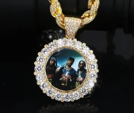 Custom Photo Medallion Necklace - With Big Rope Chain