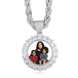 Custom Photo Medallion Necklace - With Big Rope Chain