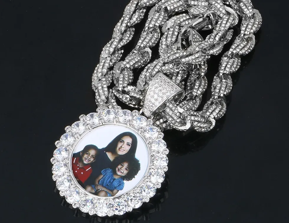 Custom Photo Medallion Necklace - With Big Rope Chain