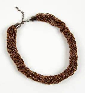 Dante Bronze bead thick necklace