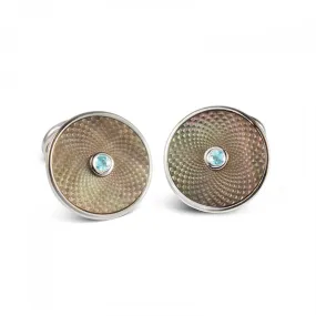 Deakin & Francis Sterling Silver Grey Mother-Of-Pearl Cufflinks