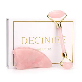 Deciniee Jade Roller & Gual Sha Set - A Real Rose Quartz Roller